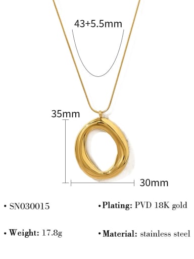 SN030015 Trend Geometric Titanium Steel Earring Ring and Necklace Set