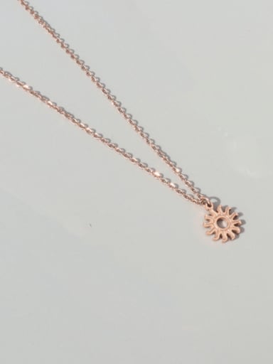Rose gold necklace 40+5cm Titanium 316L Stainless Steel Minimalist Irregular Sun Pendant Necklace with e-coated waterproof