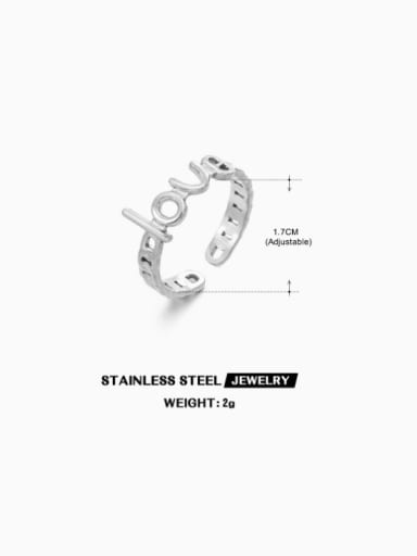 Steel Ring Stainless steel Letter Hip Hop Band Ring