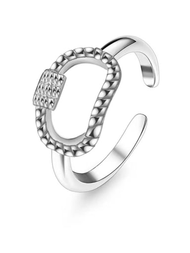 Silver Shangshan buckle design stainless steel ring