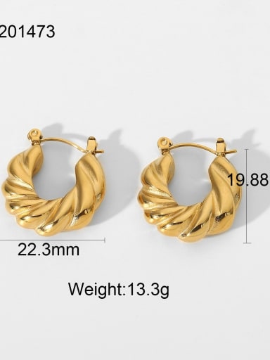 JDE201473 Stainless steel twist hoop earrings
