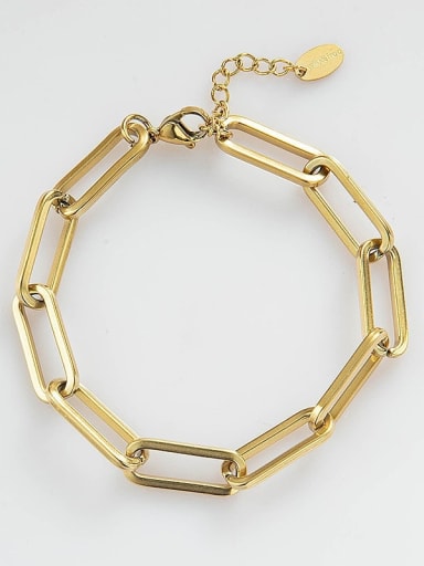 SB21012342G Titanium Steel Geometric Hip Hop Link Bracelet