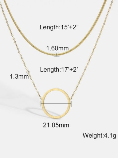 Stainless steel Round Trend Multi Strand Necklace