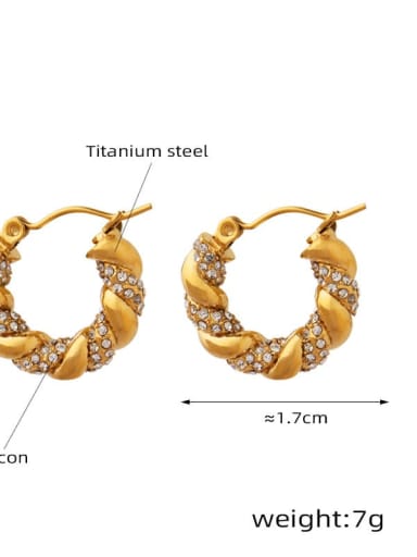 Titanium Steel Cubic Zirconia Geometric Trend Stud Earring