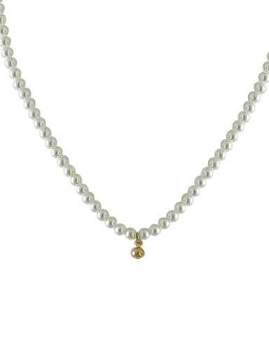 Titanium Steel Imitation Pearl Irregular Minimalist Beaded Necklace