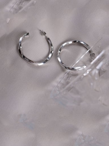 Titanium 316L Stainless Steel Geometric Minimalist Hoop Earring with e-coated waterproof