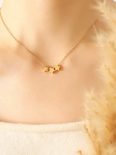 P420 gold necklace 40+ 5cm Titanium Steel Star Minimalist Necklace