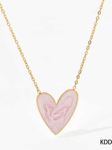 Stainless steel Dainty Heart Ceramic Earring and Necklace Set