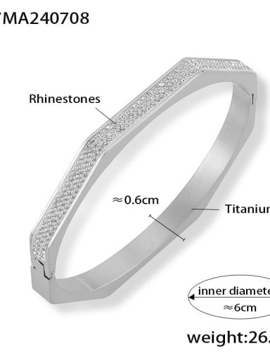 Z347 steel Titanium Steel Cubic Zirconia Geometric Trend Band Bangle