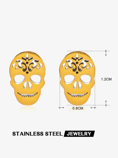Stainless steel Skull Hip Hop Stud Earring