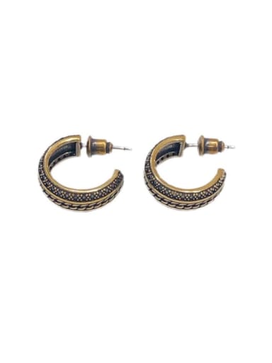custom Brass Geometric Vintage Stud Earring
