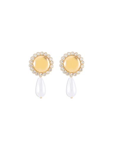 Alloy Imitation Pearl Flower Trend Stud Earring