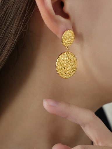 F1201 Gold Earrings Titanium Steel Geometric Trend Stud Earring