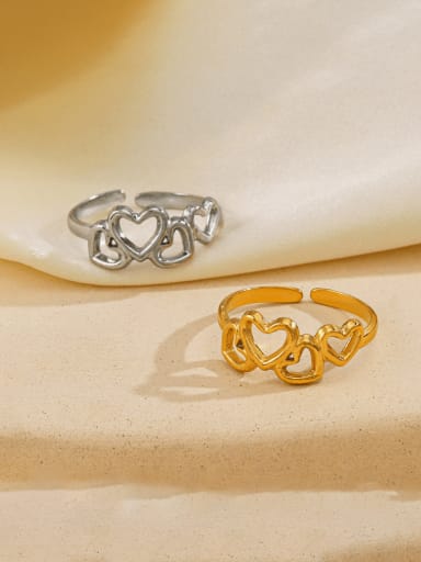 Stainless steel Heart Vintage Band Ring