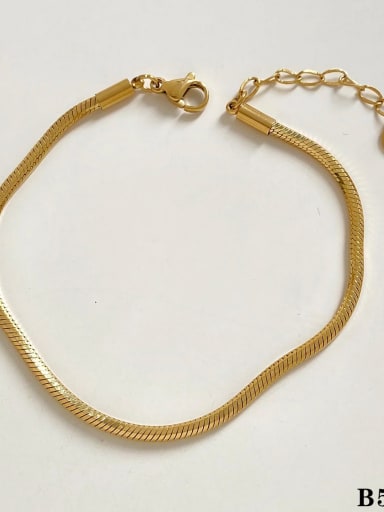 Octagonal snake bone chain gold Stainless steel Cubic Zirconia Geometric Dainty Link Bracelet