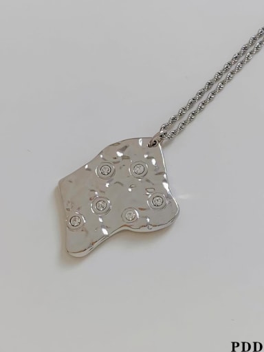 PDD1102 Steel Geometric White Diamond Stainless steel Irregular Hip Hop Necklace