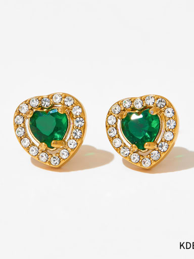 Stainless steel Cubic Zirconia Heart Vintage Stud Earring