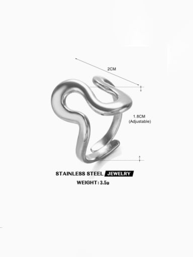 Stainless steel Irregular Hip Hop Band Ring