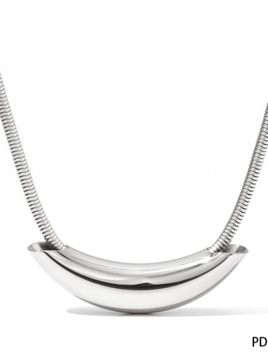 Steel color PDD955 Stainless steel Geometric Trend Link Necklace