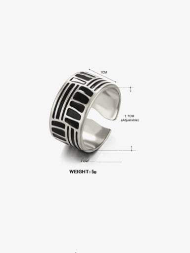 Steel Ring Stainless steel Enamel Geometric Trend Band Ring