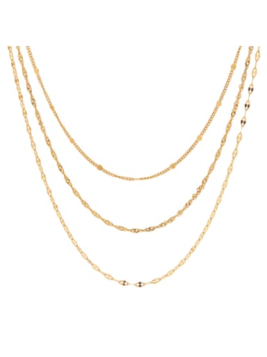 Stainless steel Minimalist  Chain Multi Strand Necklace
