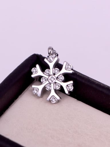 platinum Titanium Steel Cubic Zirconia Flower Minimalist Necklace