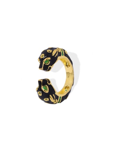 Brass Enamel Snake Trend Band Ring