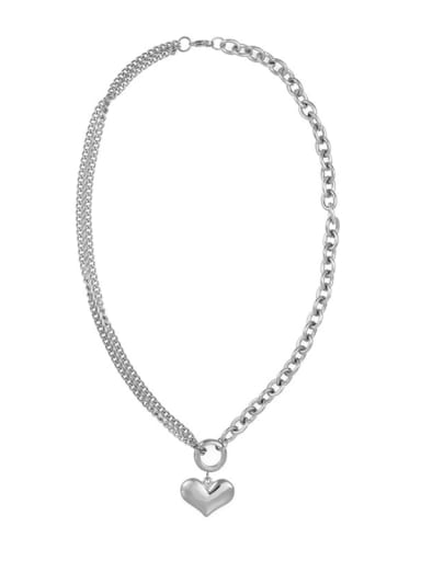 All-match non-fading glossy love titanium steel necklace
