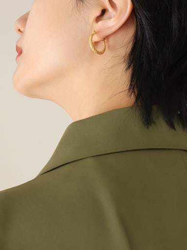 F022 Gold Earrings Titanium steel Geometric Trend Earring