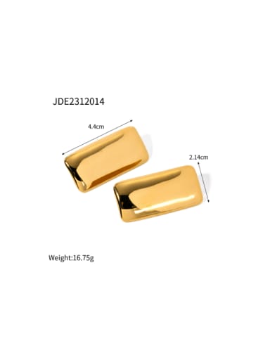 JDE2312014 gold Stainless steel Geometric Hip Hop Stud Earring