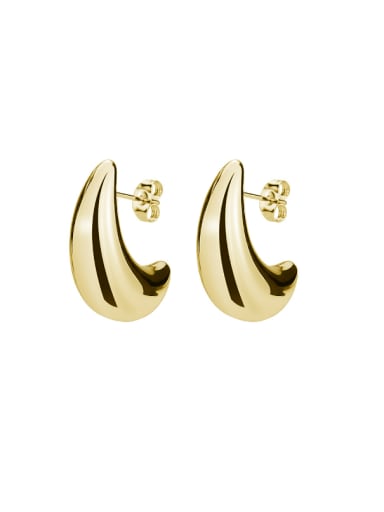 Golden pair Titanium Steel Moon Minimalist Stud Earring