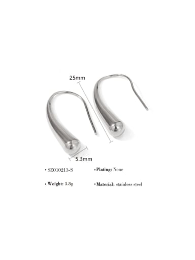 SE010213 S Stainless steel Water Drop Minimalist Hook Earring