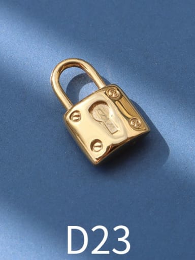 D23 golden key lock Titanium 316L Stainless Steel Cute  Lock Heart Pendant with e-coated waterproof