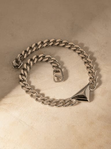 Stainless steel Triangle Hip Hop Hollow Chain Necklace