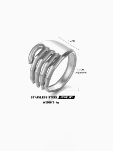 Stainless steel Palm Hip Hop Band Ring