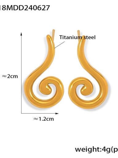 F118 Gold Titanium Steel Geometric Trend Stud Earring