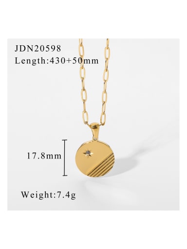 Stainless steel Cubic Zirconia Round Trend Necklace