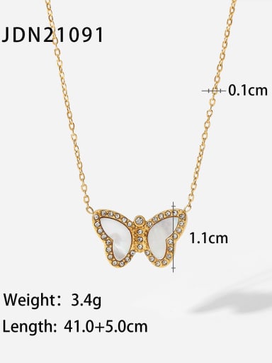 JDN21091 Stainless steel Cubic Zirconia Geometric Dainty Necklace
