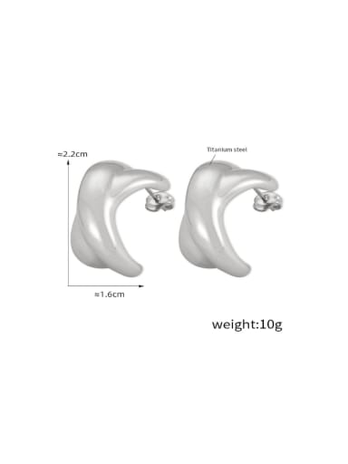 F1222 Steel Earrings Titanium Steel Geometric Hip Hop Stud Earring