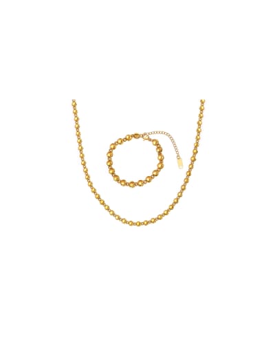 Brass Trend Oval  Bracelet and Necklace Set