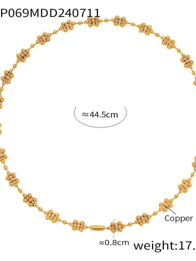 TXP069 single bead gold necklace Trend Flower Brass Bracelet and Necklace Set