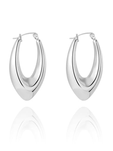 SE22111704S Titanium Steel Geometric Minimalist Huggie Earring