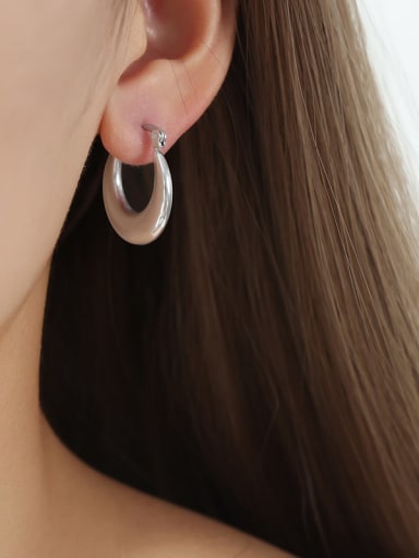 F1180 Steel Color Earrings Titanium Steel Geometric Trend Stud Earring