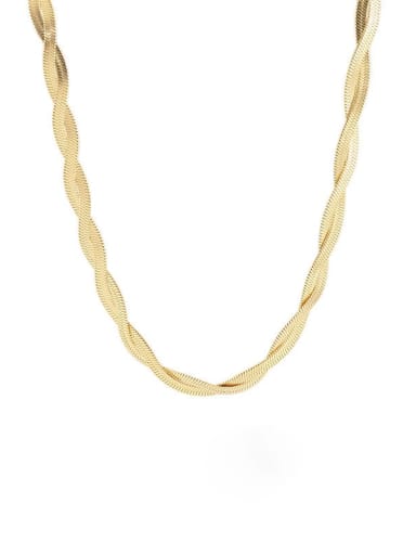 XL053 Double layered Cross Necklace Titanium Steel Snake Bone Chain Minimalist Necklace