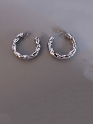 steel color Titanium 316L Stainless Steel Geometric Minimalist Stud Earring with e-coated waterproof