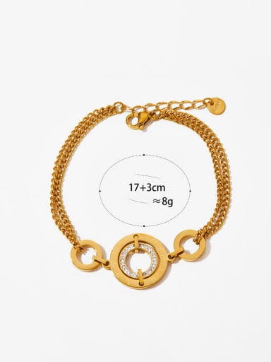 Golden Bracelet SBK338 Stainless steel Minimalist Geometric Earring Bracelet and Necklace Set