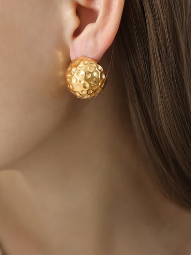 F1008 Gold Earrings Titanium Steel Geometric Trend Stud Earring