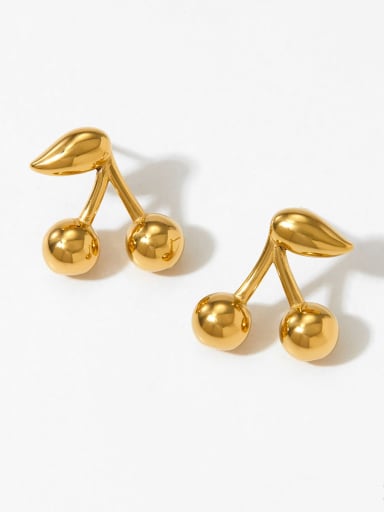 Cherry Gold Earrings D2851 Stainless steel Geometric Trend Stud Earring