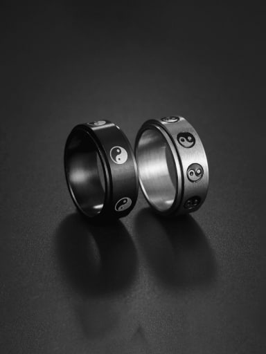 custom Stainless steel Enamel Irregular Hip Hop Rotatable Men's  Ring
