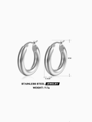 Steel colored earrings 2cm Stainless steel Geometric Minimalist Hoop Earring